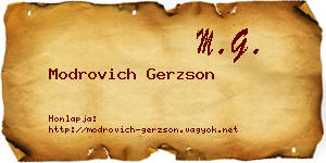 Modrovich Gerzson névjegykártya